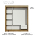 Closet Lyon 3 puertas 2 cajones rustic