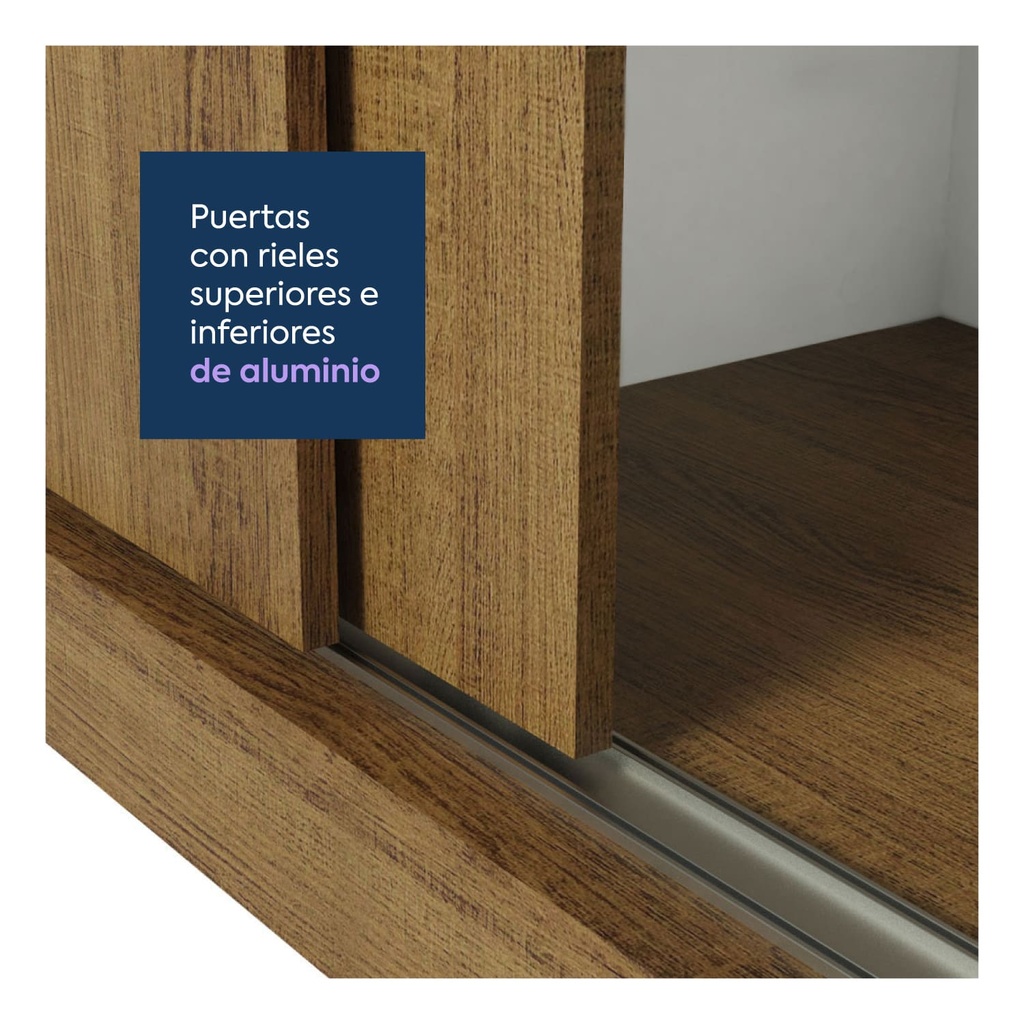 Closet Lyon 3 puertas 2 cajones rustic