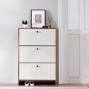 Zapatero Madison 3 cajones café-blanco