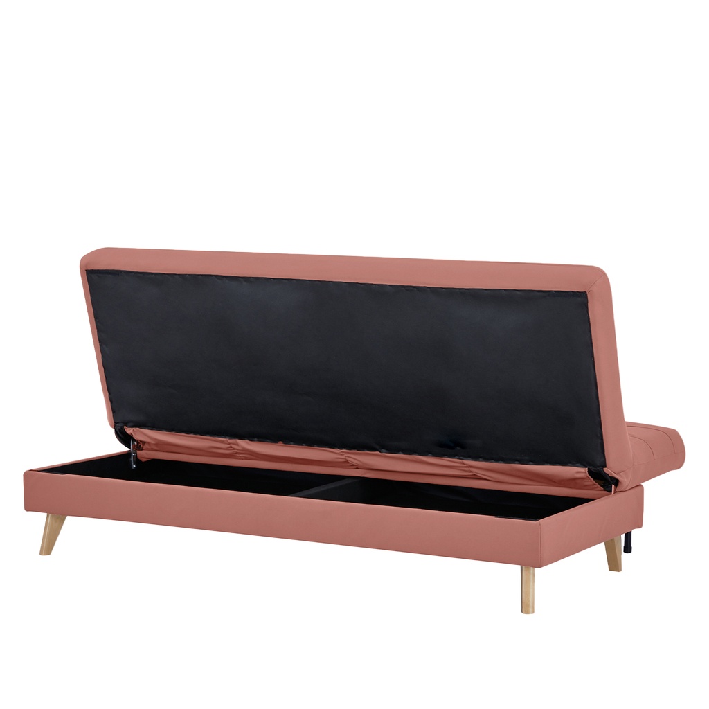 Futón con almacenaje Argis rosado