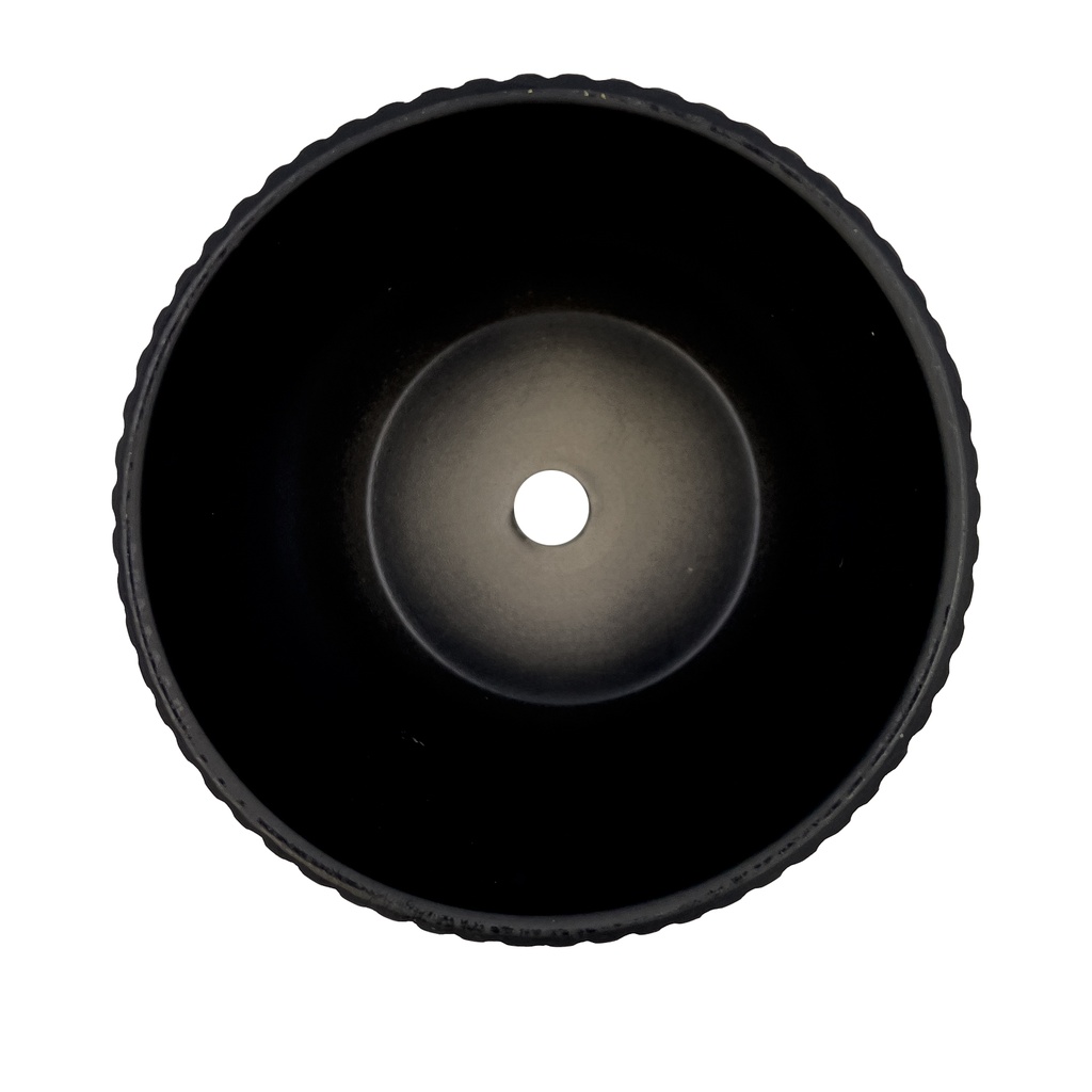 Macetero ranurado negro 14cm