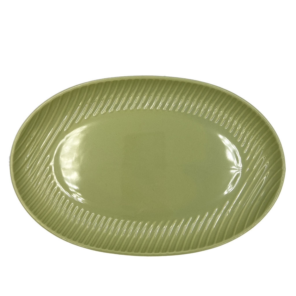 Plato ovalado Comacchio verde 30,5cm
