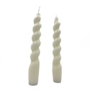 Velas torcidas blanco 18cm set de 2