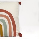 Cojín arcoiris pompones 45x45cm