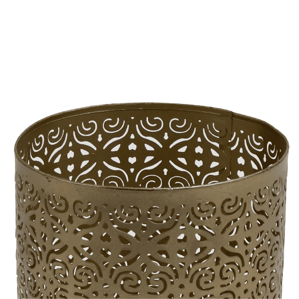 Porta vela dorado 12x12x18,5cm