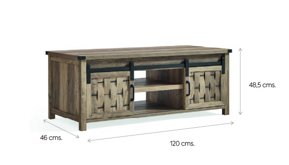 Mesa centro 2 puertas Vinh café