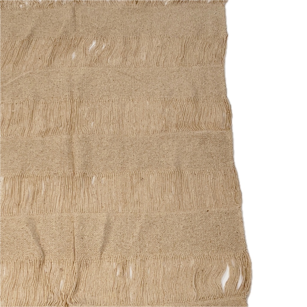 Manta tejida franjas crudo 125x150cm