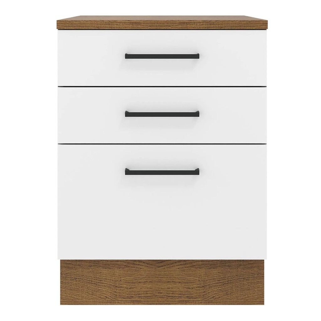 Base cocina Agata blanco 3 cajones 60cm