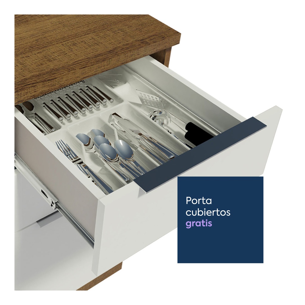 Base cocina Stella blanco 2 puertas 3 cajones 120cm