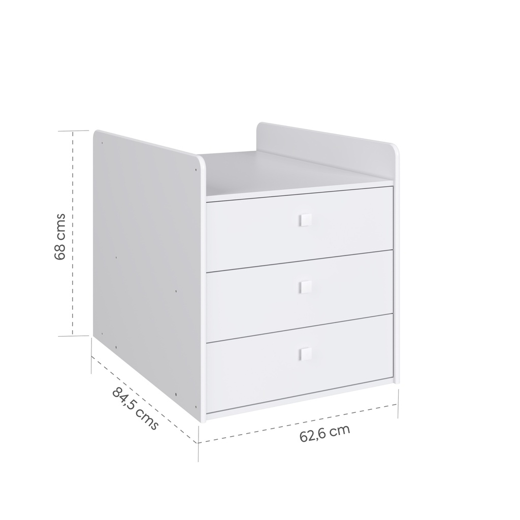 Cama Cuna Multifuncional sin auxiliar blanco