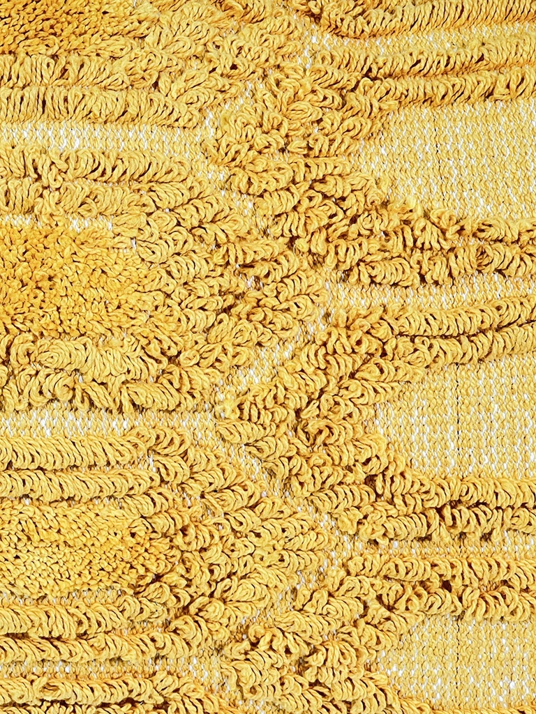 Cojín amarillo/blanco con borlas 30x50cm