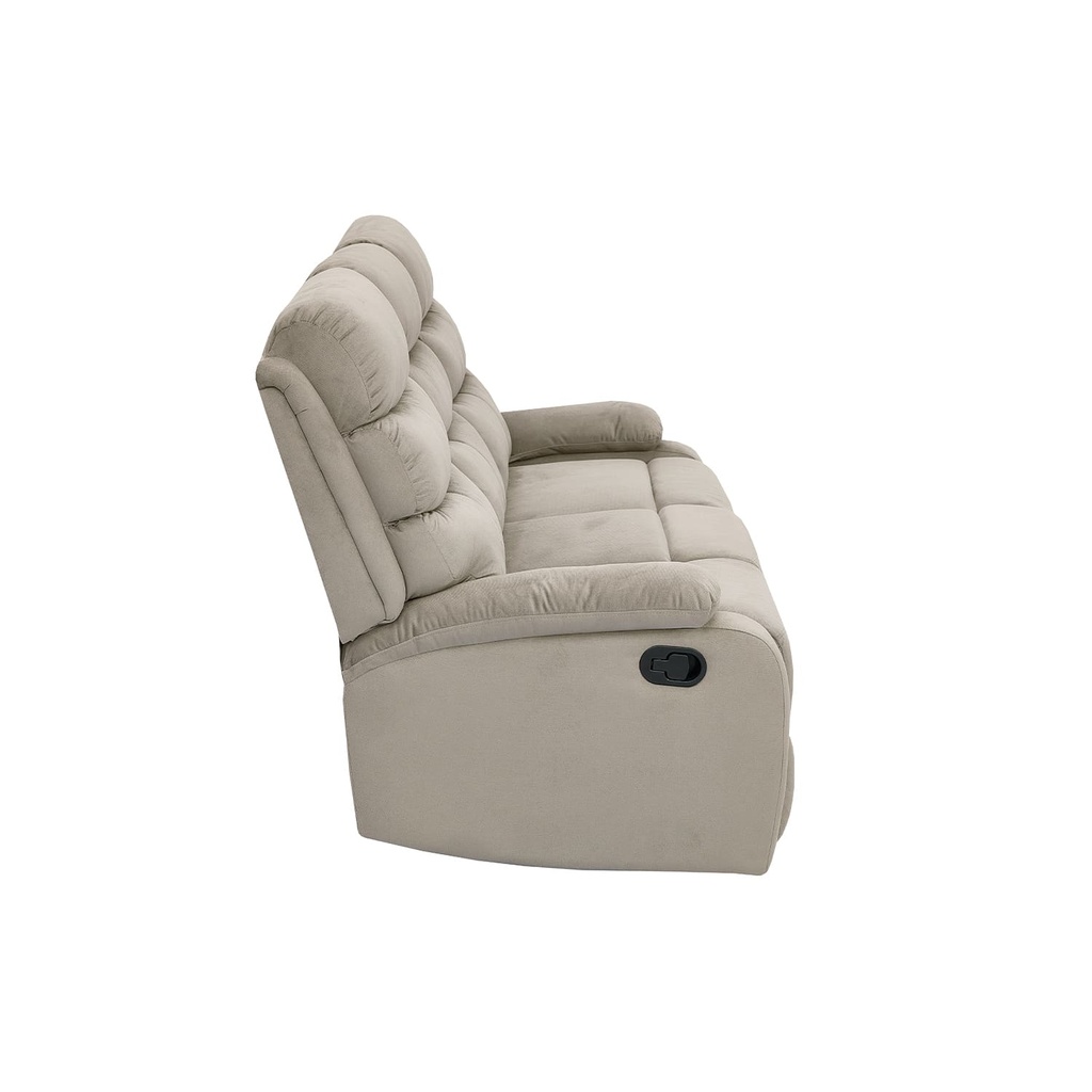 Sofá reclinable 3 cuerpos Logan gris claro