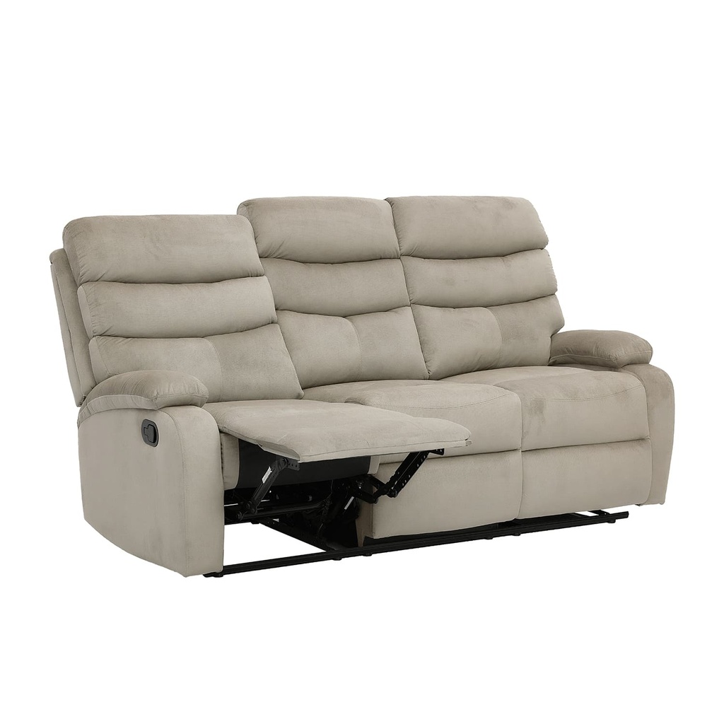 Sofá reclinable 3 cuerpos Logan gris claro