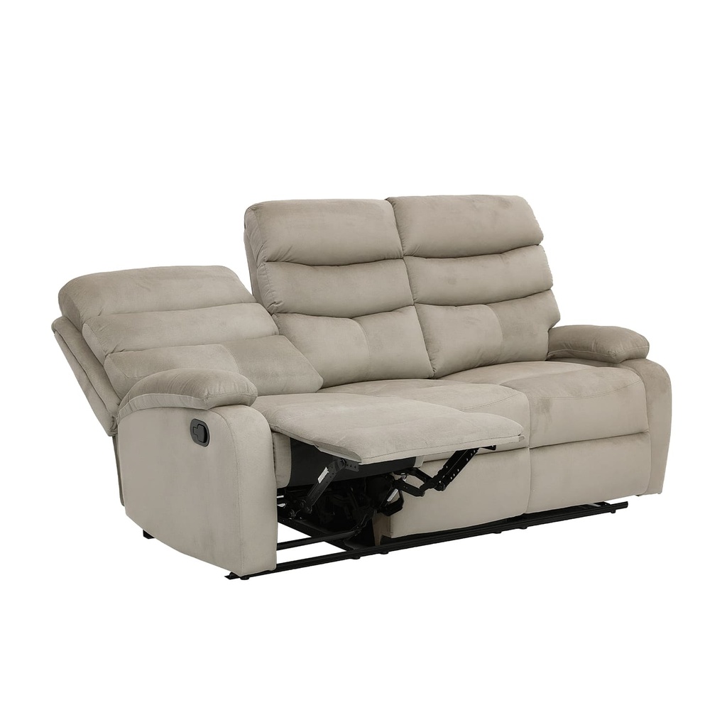 Sofá reclinable 3 cuerpos Logan gris claro