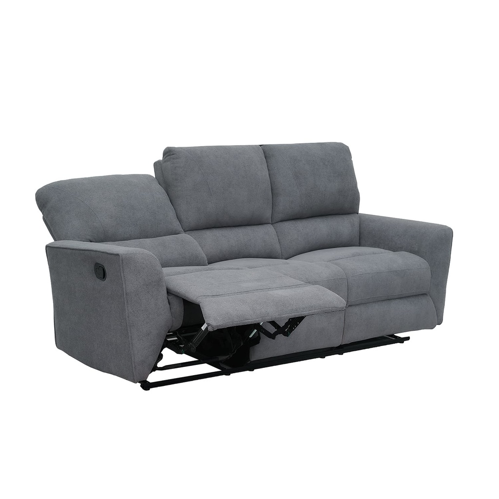 Sofá reclinable 3 cuerpos Alaska gris oscuro