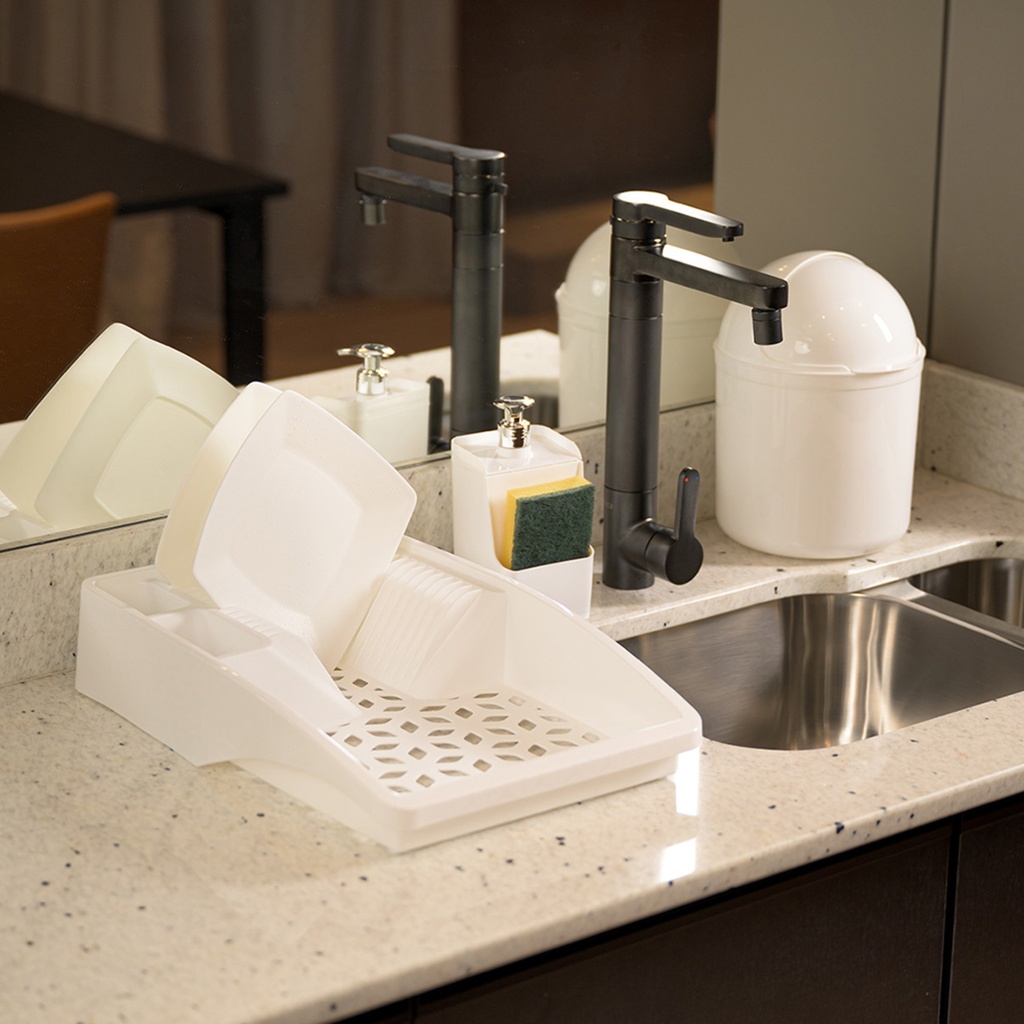 Secaplatos plástico blanco 44x30x8,5cm