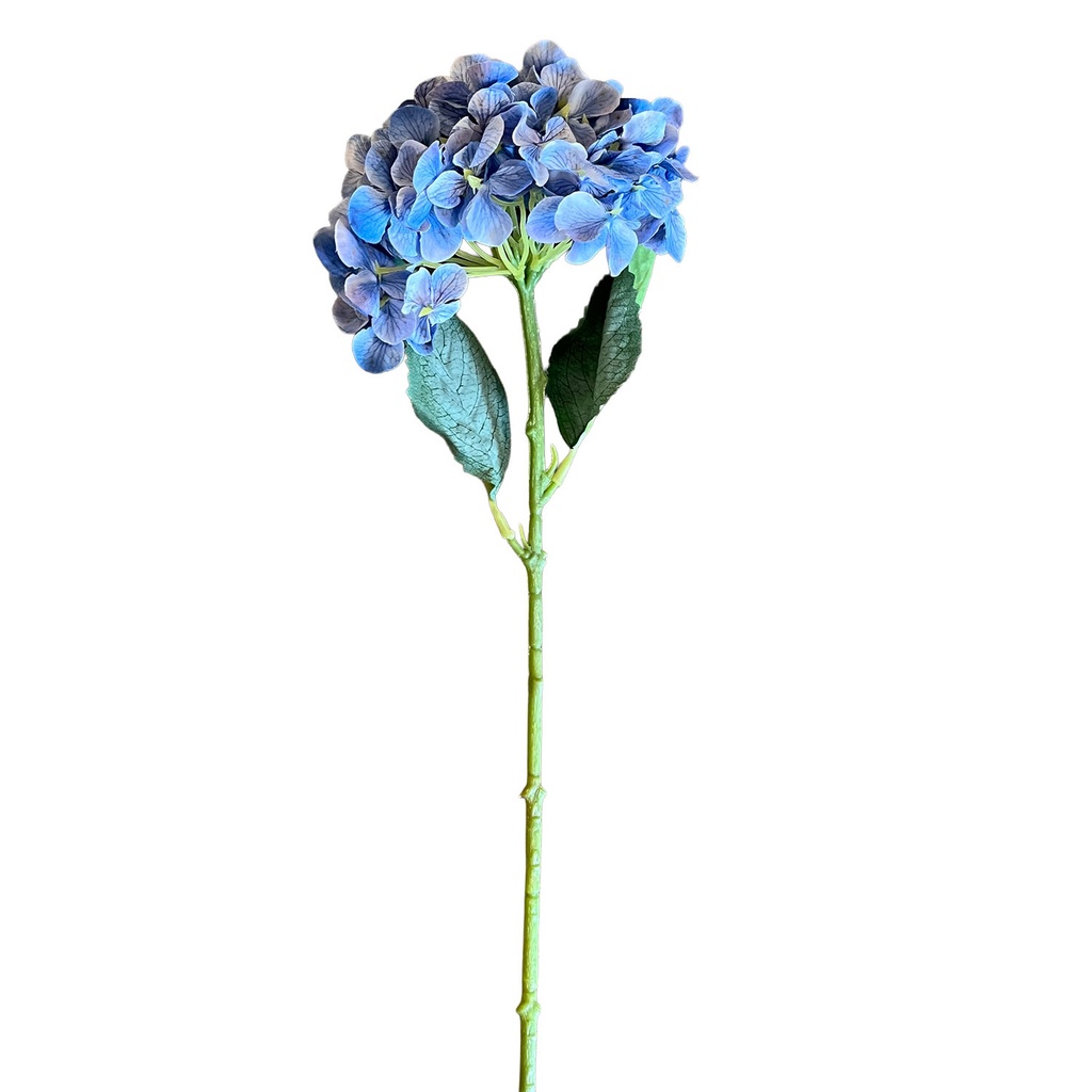 Flor hortensia artificial blanco / azul 41cm