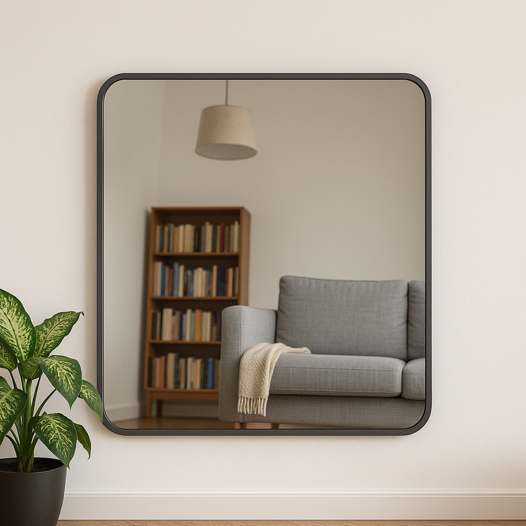 Espejo rectangular 99x80cm negro