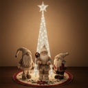 Figura navideña 180cm 100 luces LED árbol triangular plateado