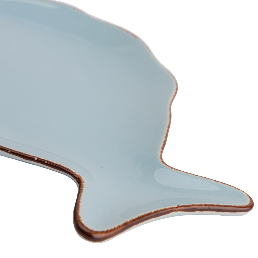 Plato Cerámica Pescado Celeste 21,5cm