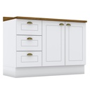 Base Cocina Americana 2 Puertas 3 Cajones 120cm
