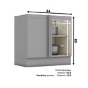 Base esquinero Americana gris 84cm