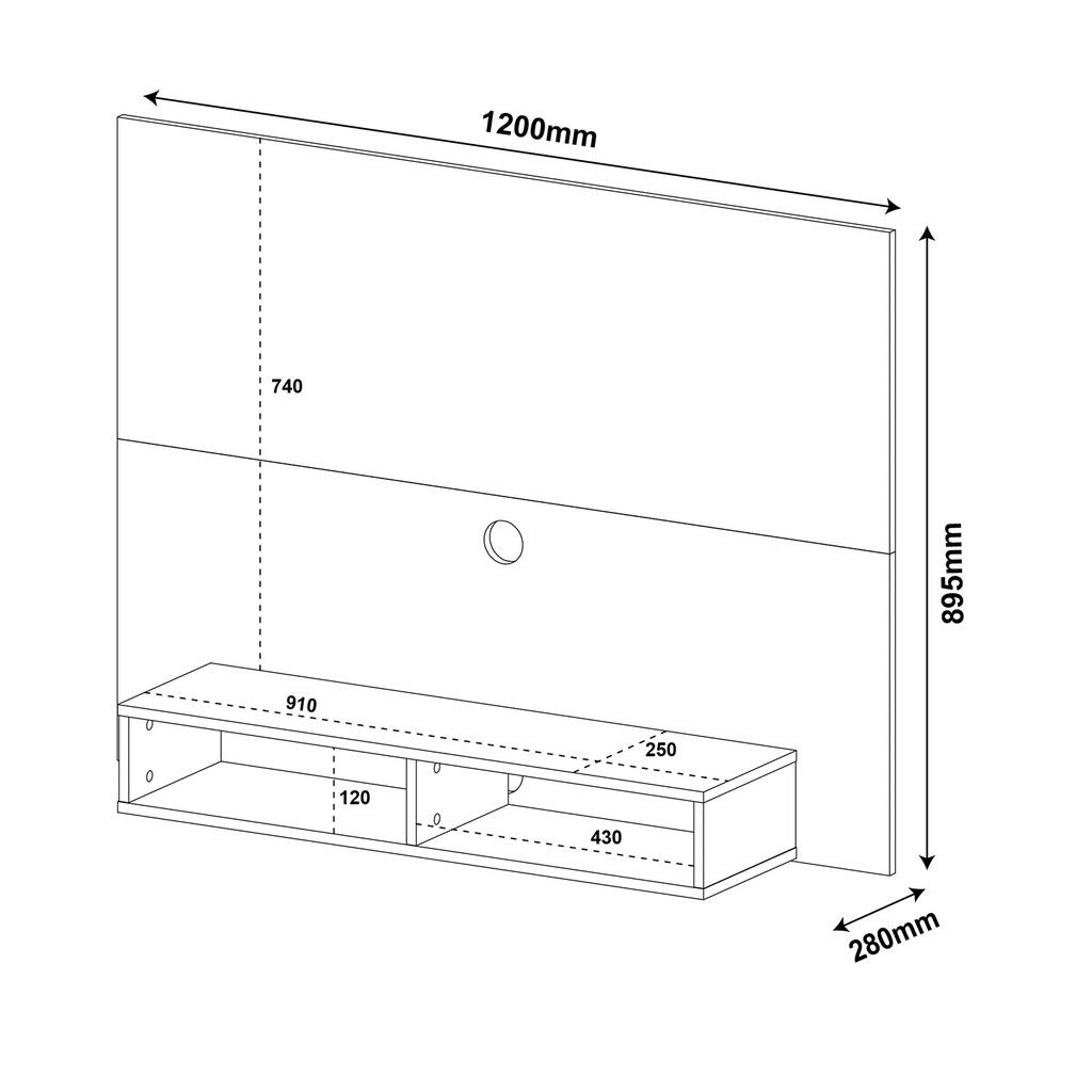 Panel TV Flash - negro