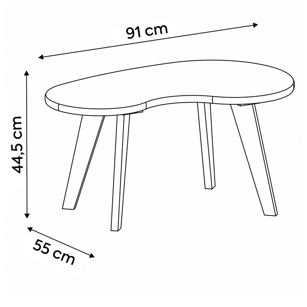 Mesa centro orgánica blanco