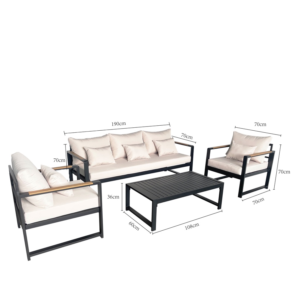 Juego living terraza Mykonos 3-1-1