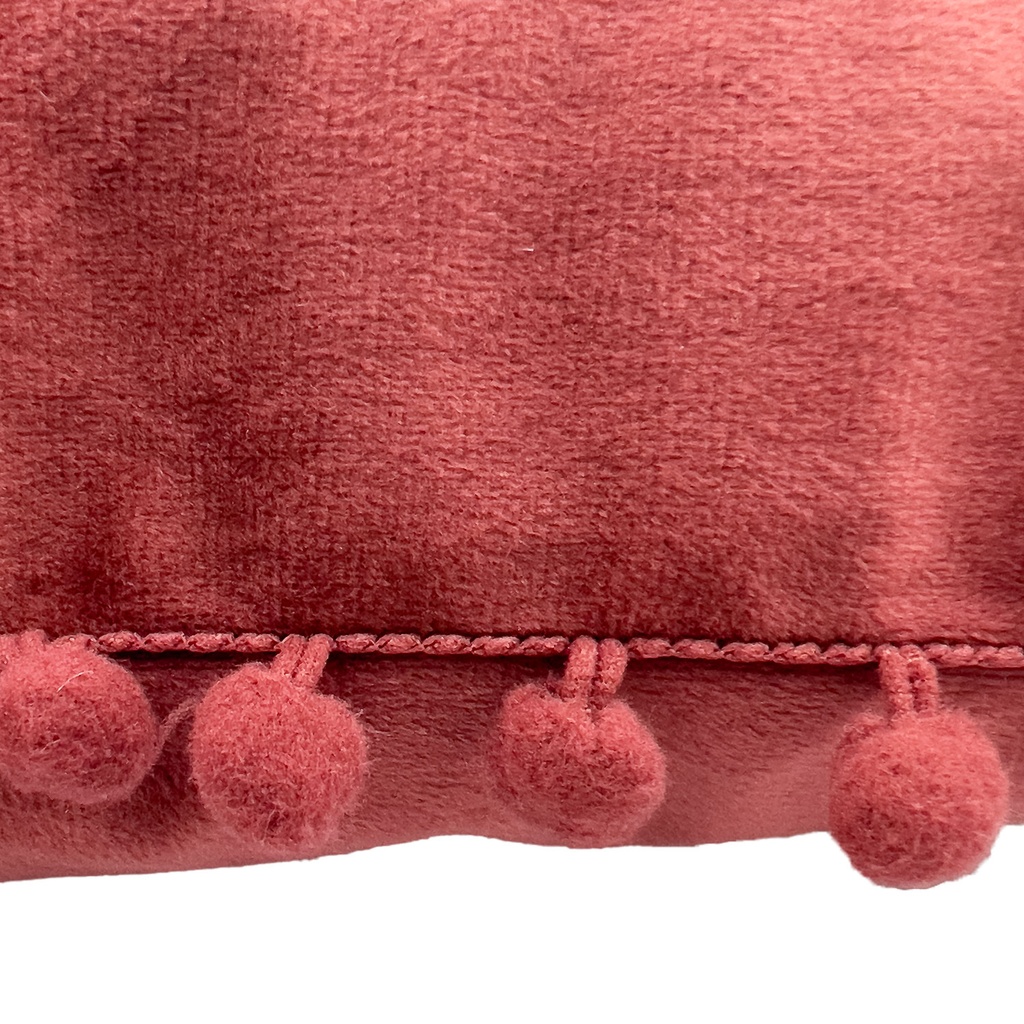 Cojín pompom ciruela 30x50cm