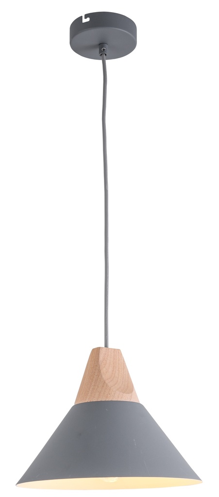 Lámpara colgante cono gris L
