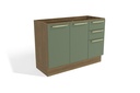 Base cocina Botanic verde 2 puertas 120cm