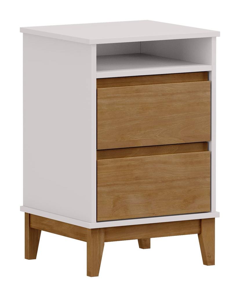 Velador Prata madera 2 cajones