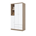 Closet Menta café-blanco 3 puertas