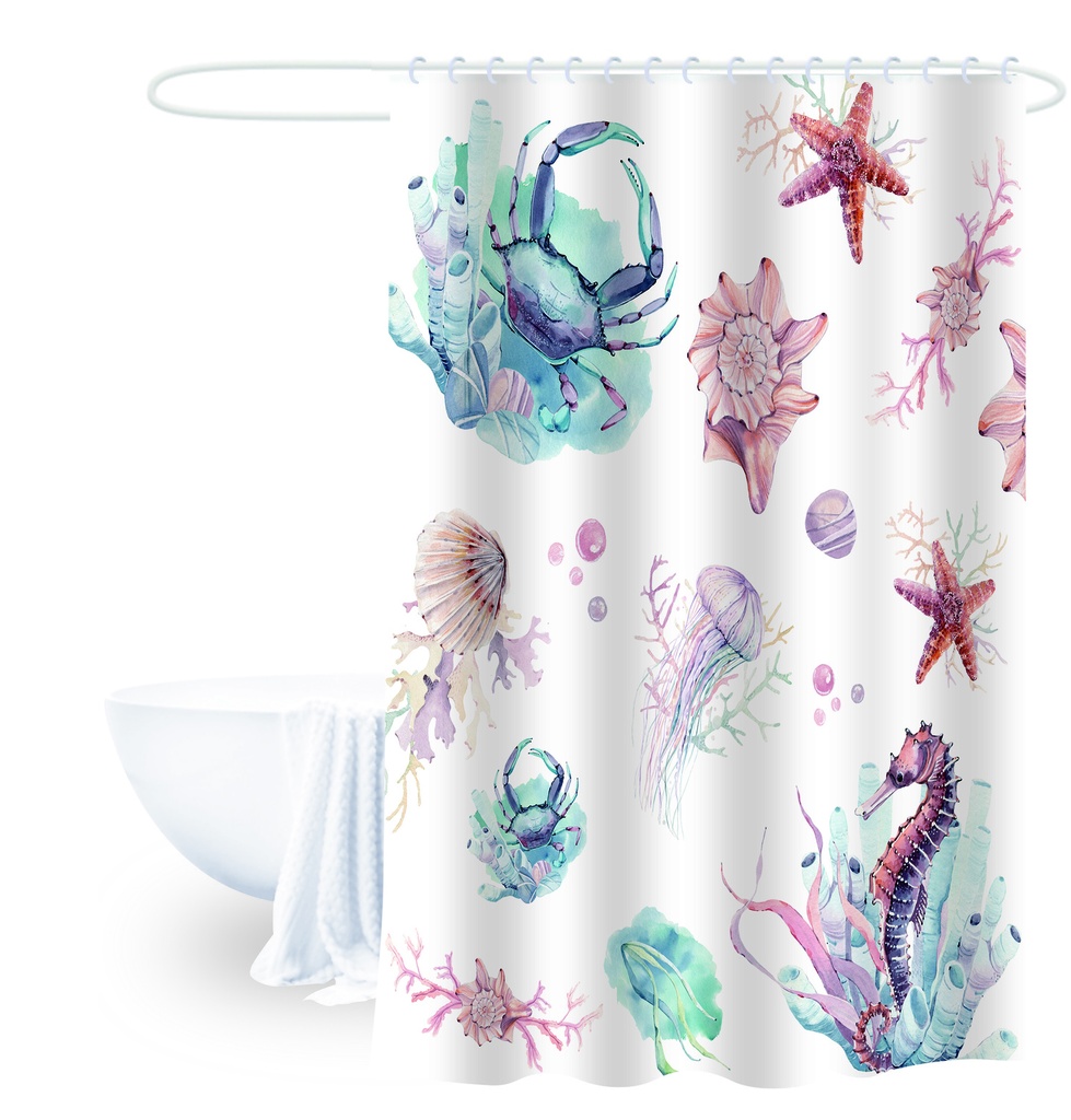 Cortina de baño cangrejo 180x180cm 