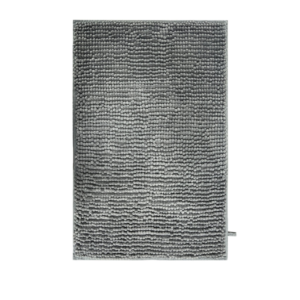 Piso de baño shaggy gris 45x70