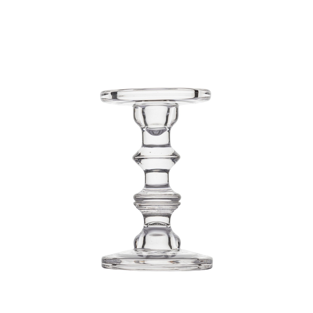 Portavelas vidrio transparente 18cm