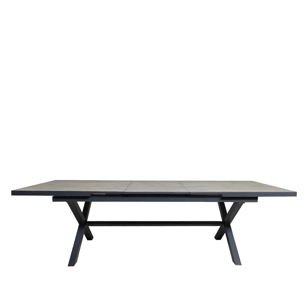 Mesa terraza extensible Ravello vidrio templado gris 200/260cm