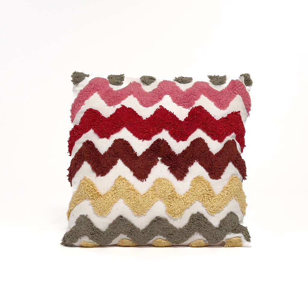 Cojín 40x40cm kids zigzag verde