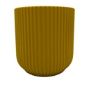 Macetero cerámica 14cm ranurado mostaza