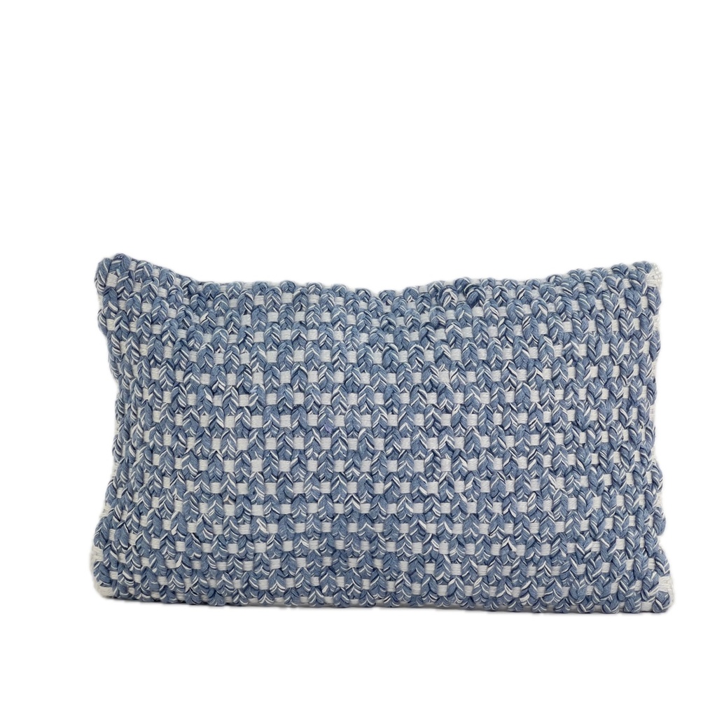 Cojín 30x50cm pet tejido azul