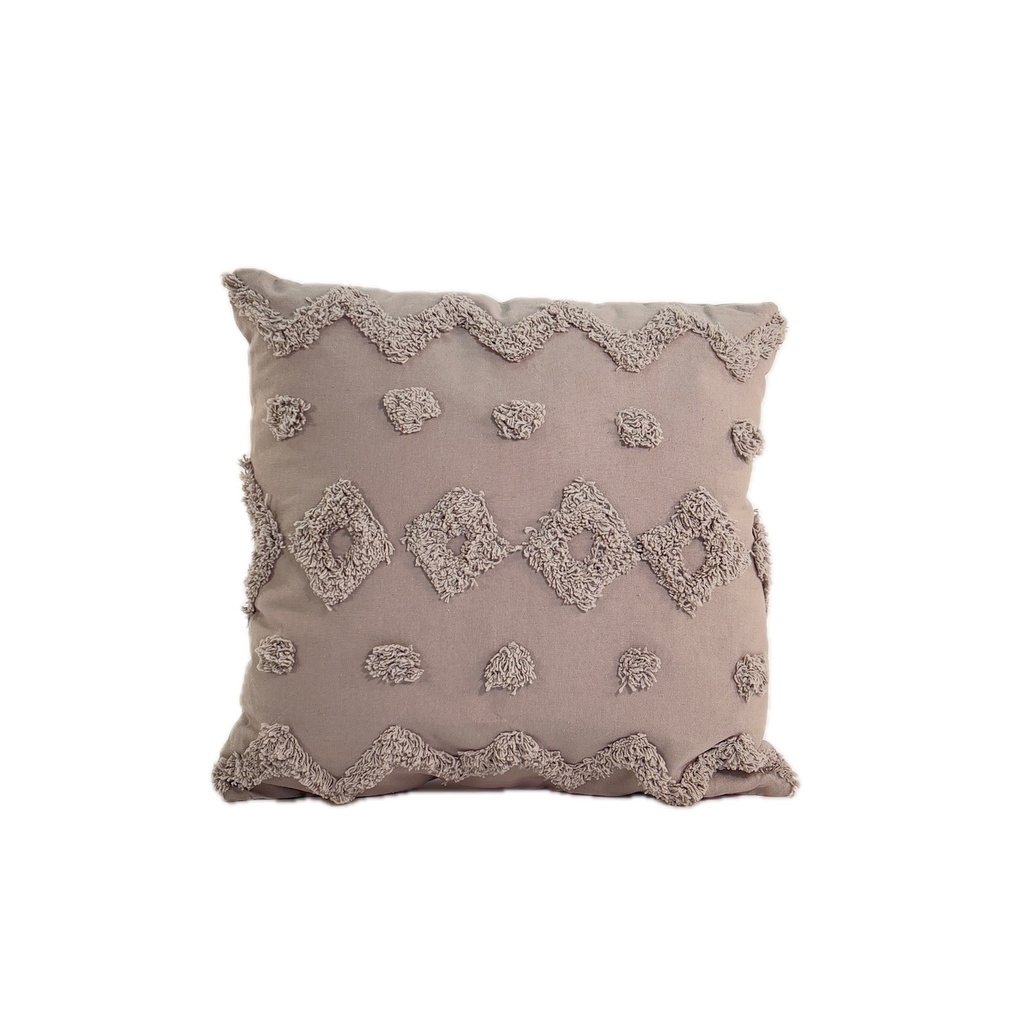 Cojín 45x45cm algodón textura gris