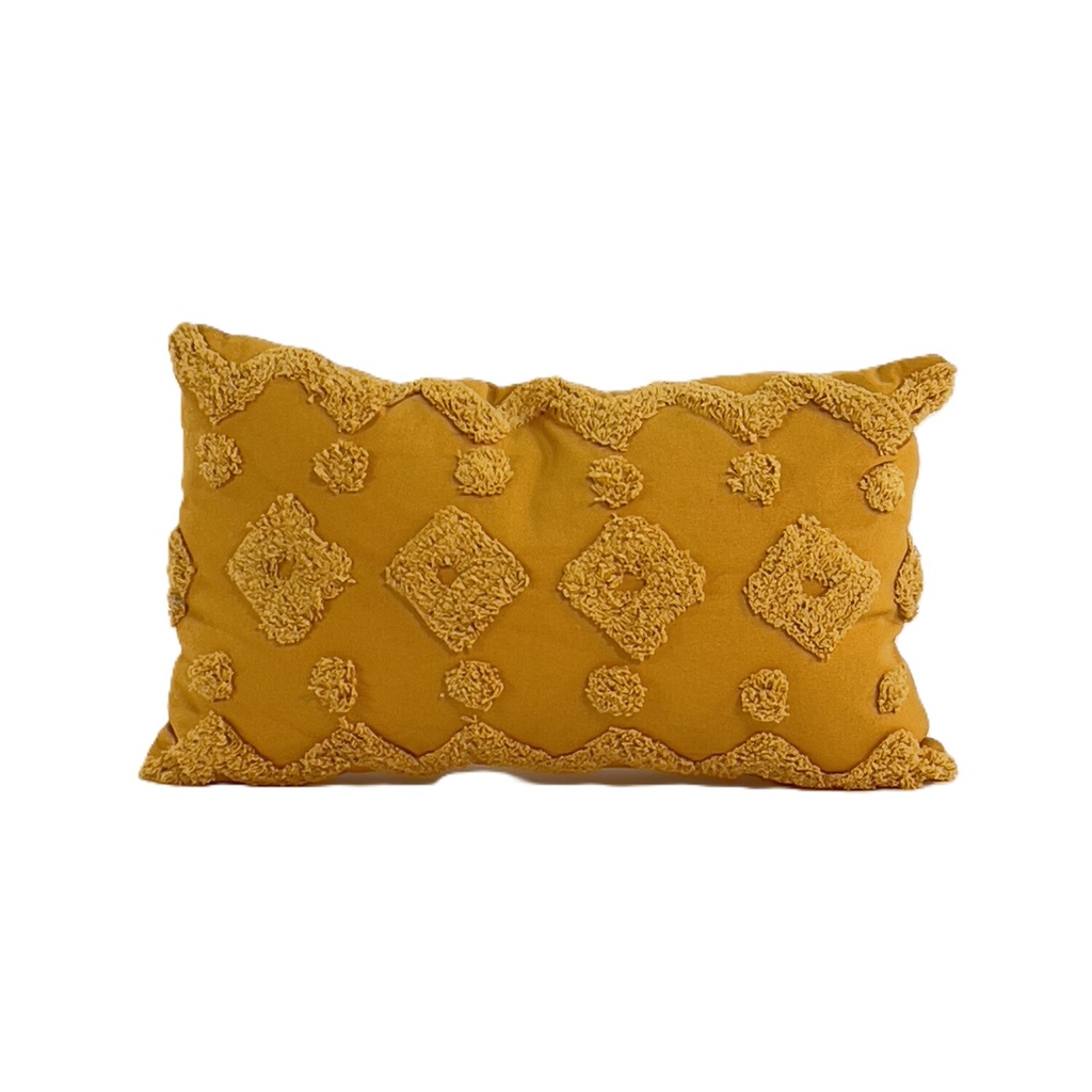 Cojín 30x50cm algodón textura amarillo