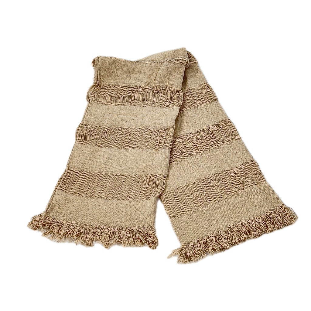 Manta 125x150cm tejida franjas crudo