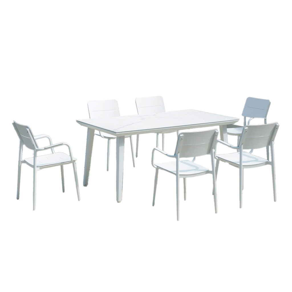 Comedor Terraza 6 sillas Granada blanco