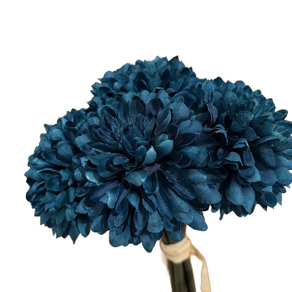 Ramo 6 crisantemos artificial azul