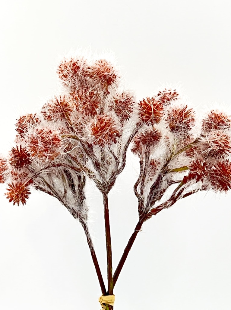 Ramo pompones artificial café 31cm