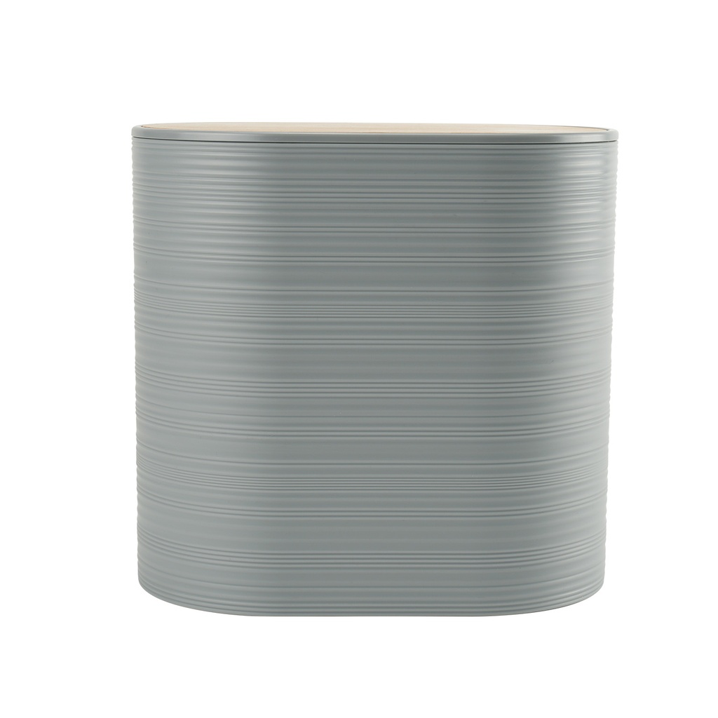 Papelero plástico estriado gris