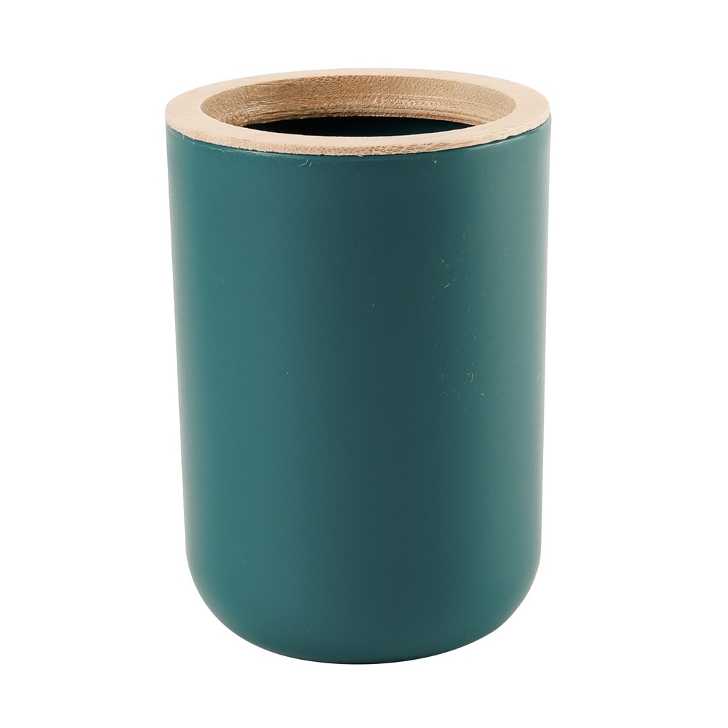 Porta cepillo dientes plástico turquesa bambú