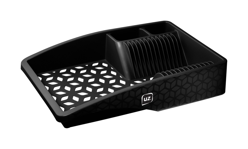 Secaplatos plástico negro 44x30x8,5cm